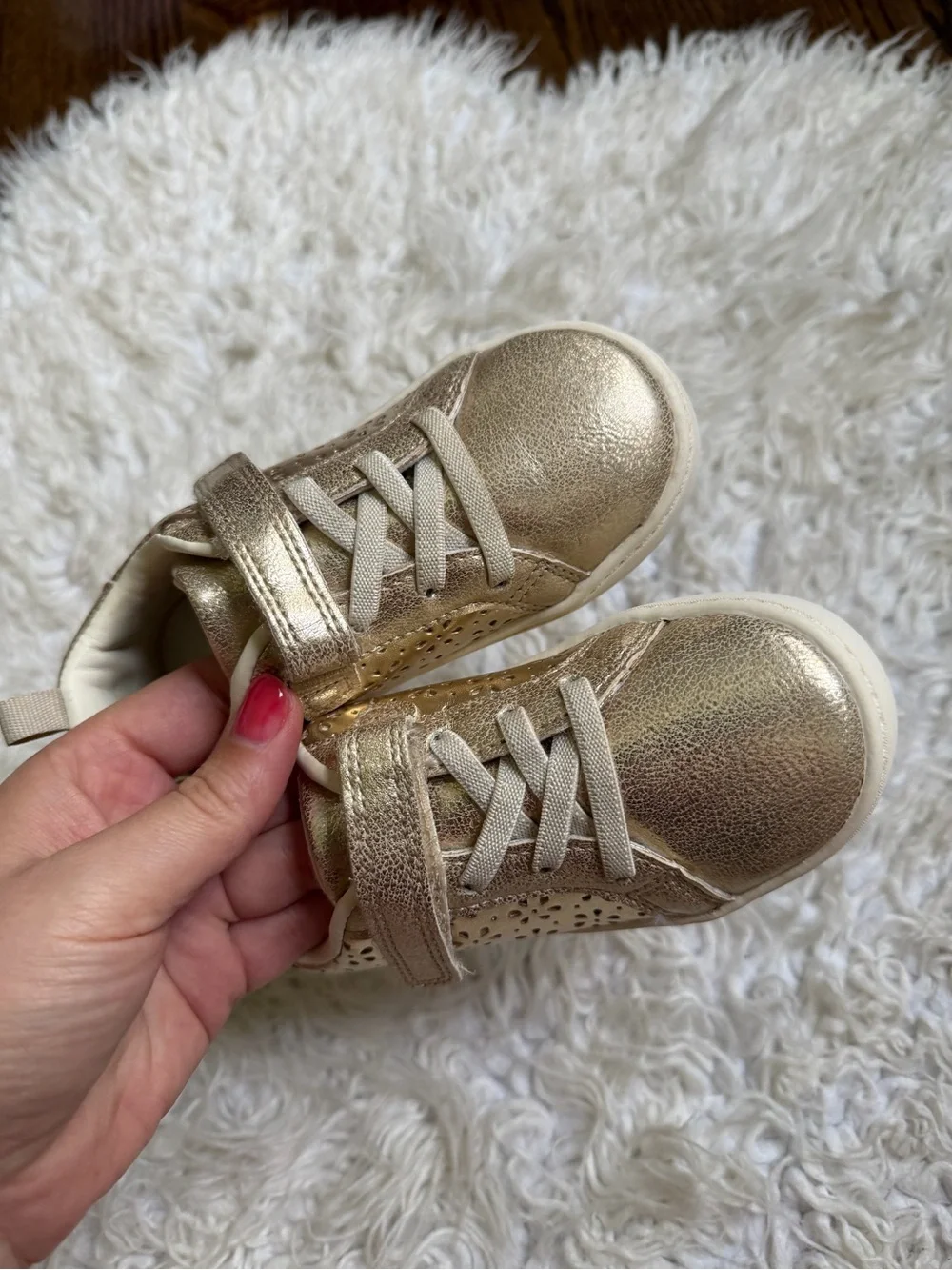 Carter's Metallic Gold Toddler Sneakers with Hook-and-Loop Strap